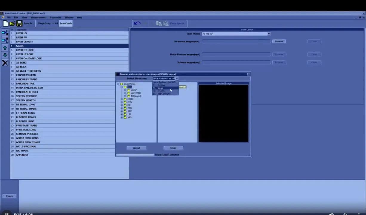 Scan Coach am Versana Premier: Einrichtung, Anwendung und eigene Protokolle Schritt für Schritt 13 ScanCoach Creator Dialog zum Auswählen von DCM-Referenzbildern für den Import in Scan Coach