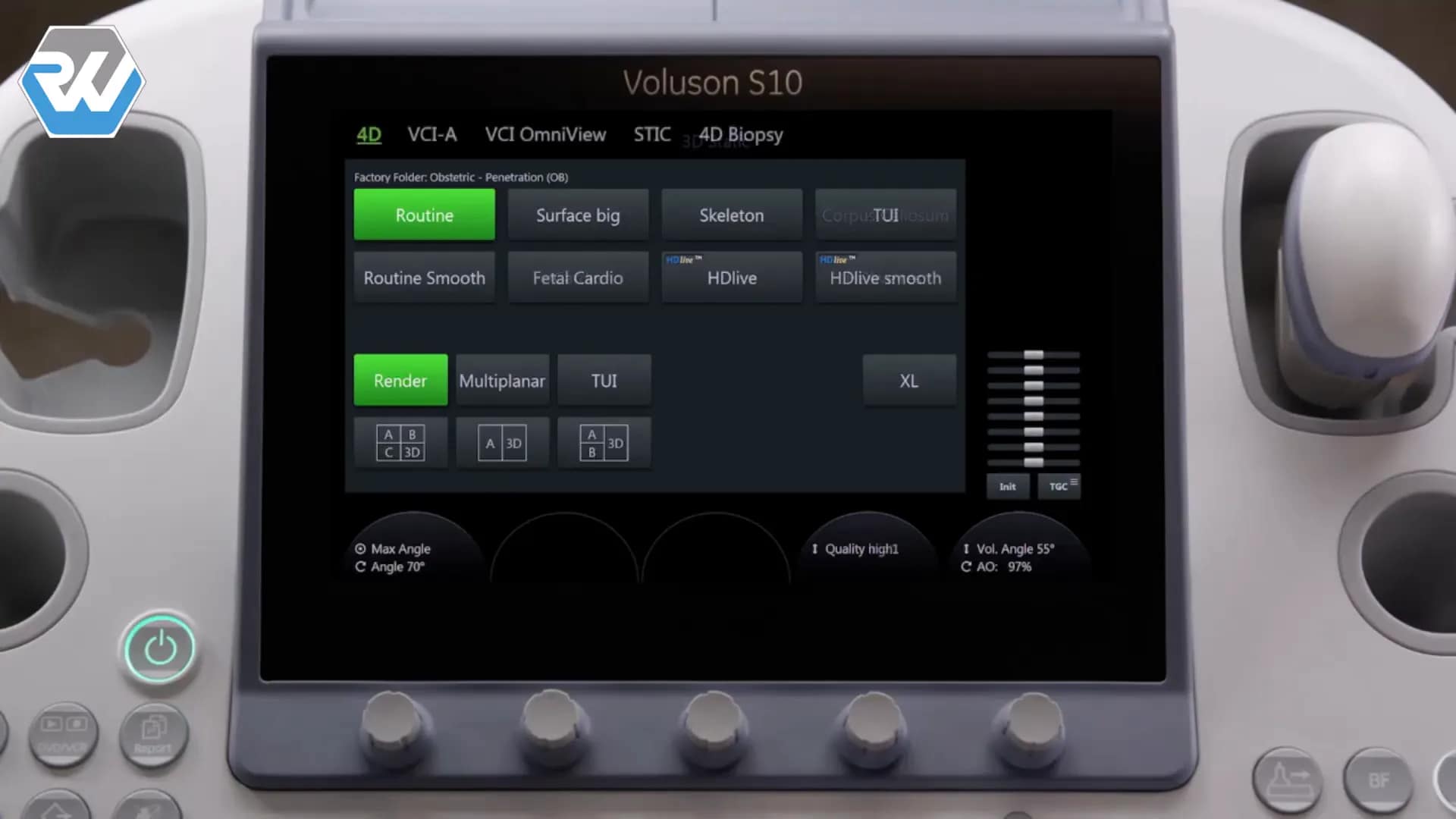 Voluson S8 Touch bedienen: Anleitung in 15 Schritten 23 3D/4D-Funktionen aktivieren