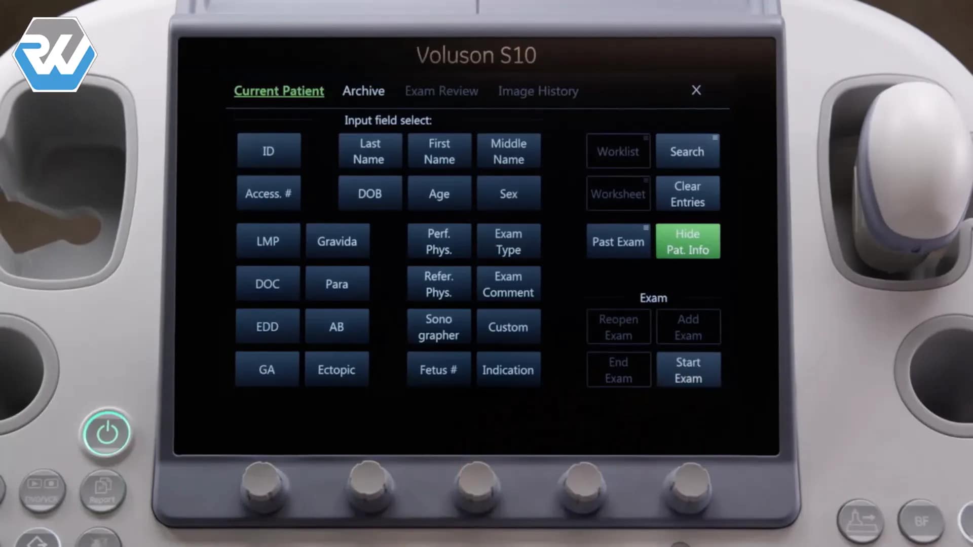 Voluson S8 Touch bedienen: Anleitung in 15 Schritten 7 Untersuchung starten